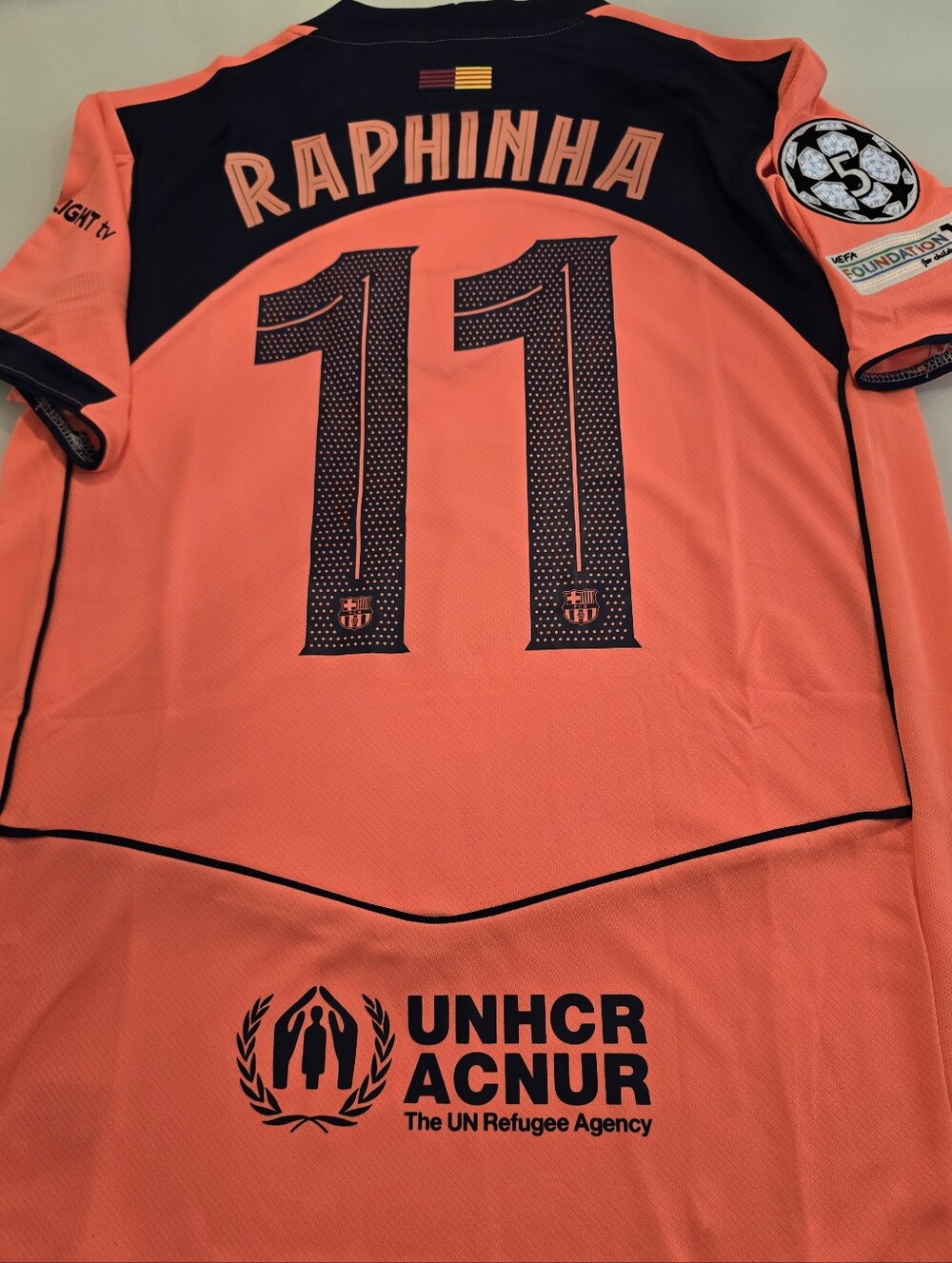 Men’s Football Jersey Raphinha #11 Coral/Black